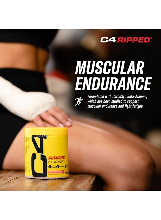 C4 Cellucor C4 Ripped Pre Workout Powder Cherry Limeade | Creatine Free + Sugar Free Preworkout Energy Supplement for Men & Women | 150mg Caffeine + Beta Alanine| 30 Servings - Image 5