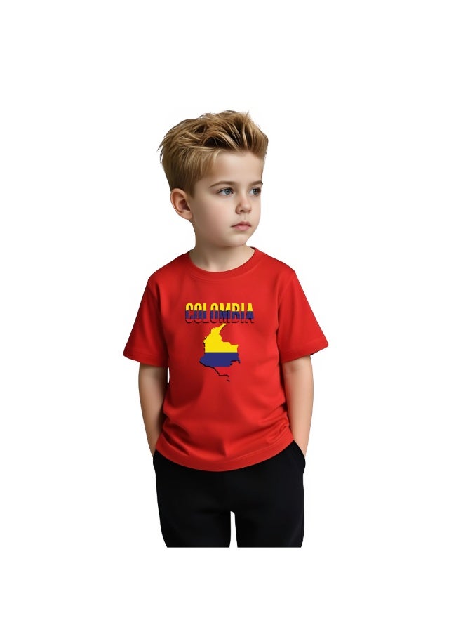 Colombia Kids Boys Tshirt - Round Neck Short Sleeve Cotton T-Shirt - Perfect for Young Colombian Explorer - Great Gift for Traveler - Image 3