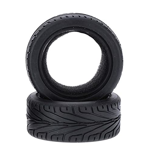 LAFEINA 1/10 RC On-Road Car Tyres, 65mm Rubber RC Tire for 1/10 HSP Tamiya HPI Kyosho RC On Road Run-flating Car (Black) - Image 3
