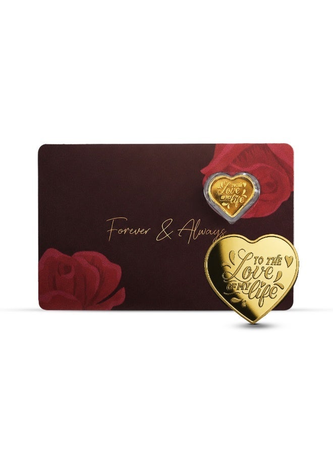 RG REFINERY Rafmoh Bullion 2 Grams 24k Gold Bar with Heart Design - 2 Grams Gold Bar 24KT 999.9 Purity - Image 1