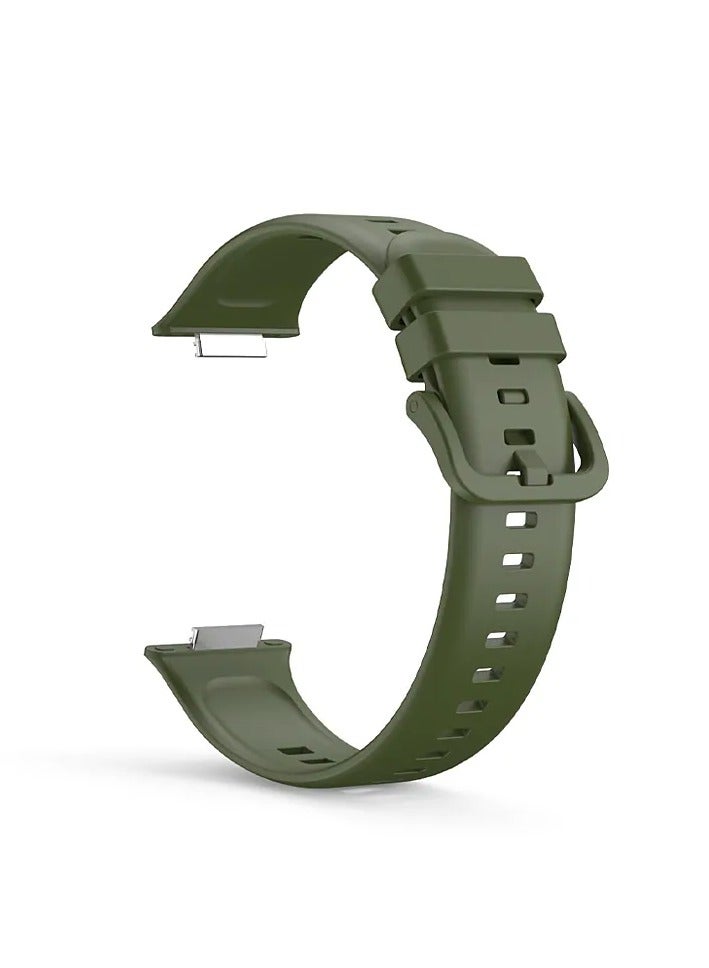 حزام ساعة Fit2 Active Classic من السيليكون، حزام من مطاط السيليكون الناعم باللون الأخضر - Image 1