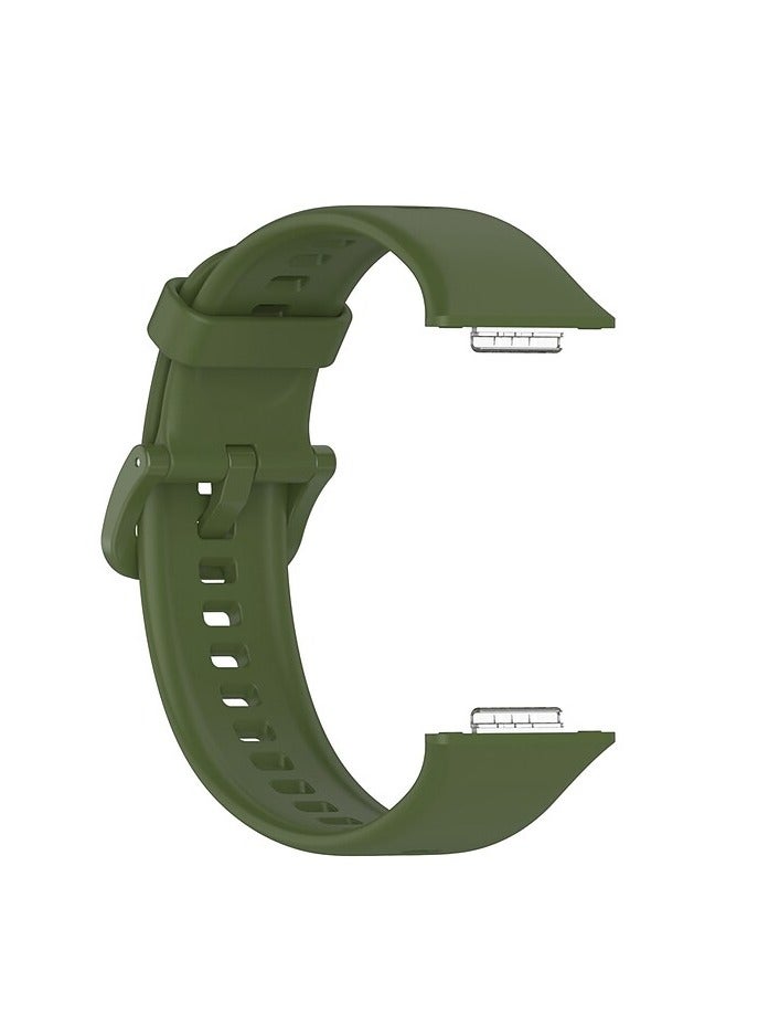 حزام ساعة Fit2 Active Classic من السيليكون، حزام من مطاط السيليكون الناعم باللون الأخضر - Image 2