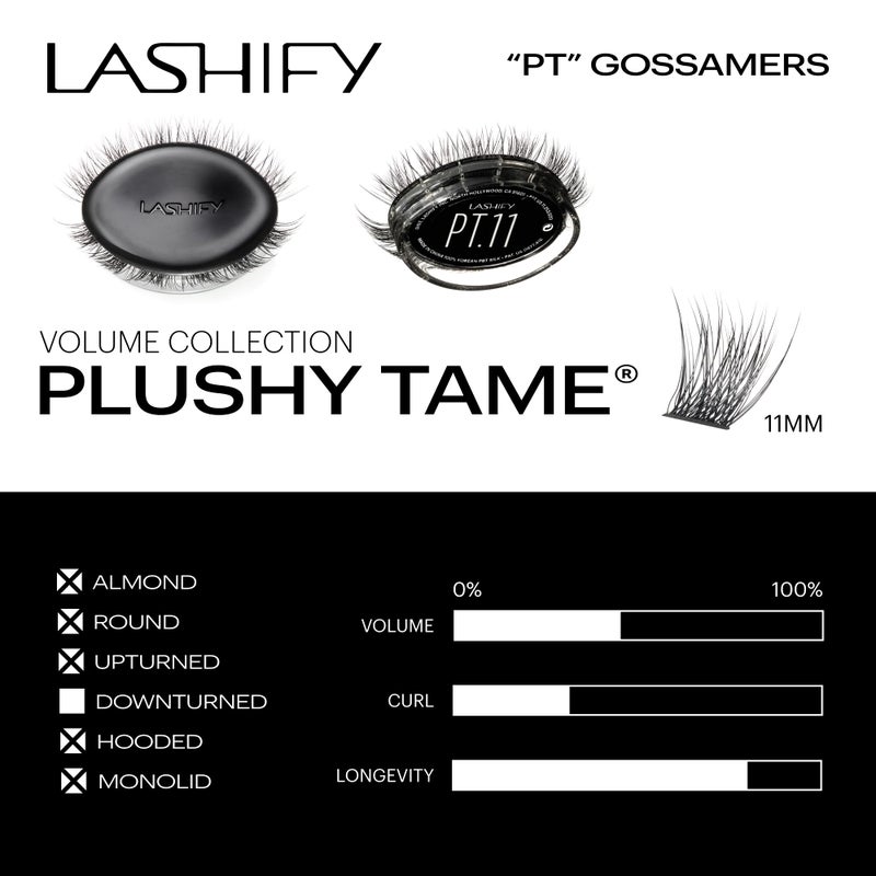 Lashify Plushy Tame 11mm Gossamer Lashes in Black, Easy DIY False Lashes for a Voluminous Yet Still Natural Look - Image 3
