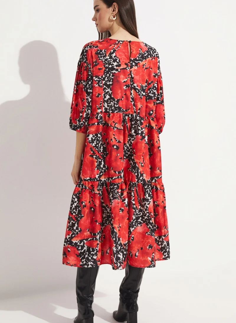 JUNE Floral Tiered Dress