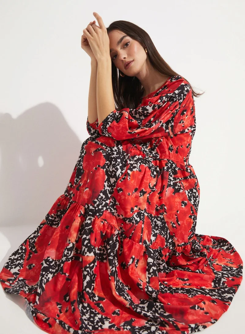 JUNE Floral Tiered Dress