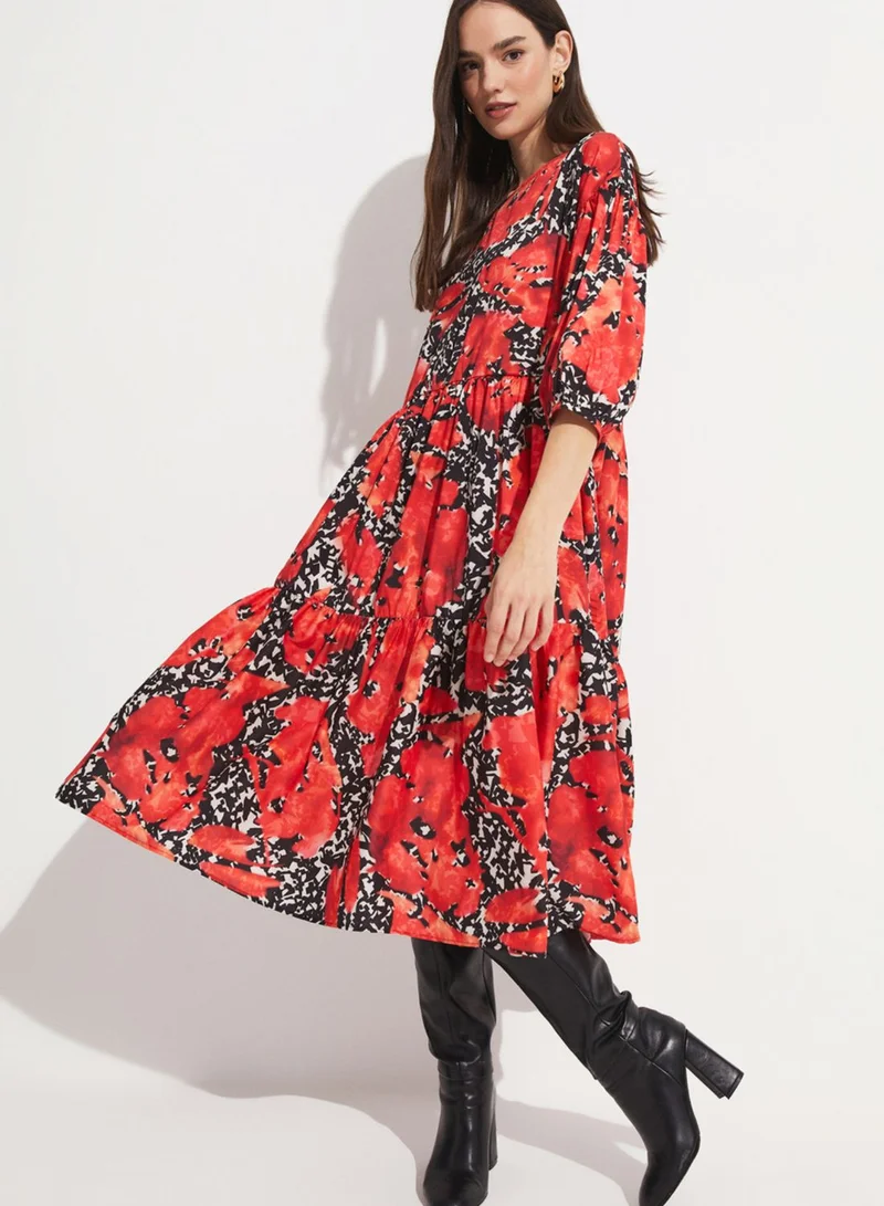 JUNE Floral Tiered Dress
