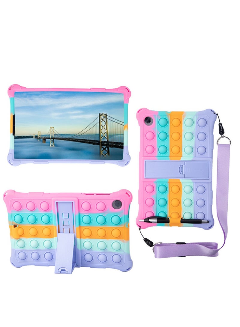 Soft Bubble Case for Lenovo Tab M10 HD 2nd Gen TB-X306F/X Tablet Stand Case Cover+Rope Capacitance Pen (Pink) - Image 1