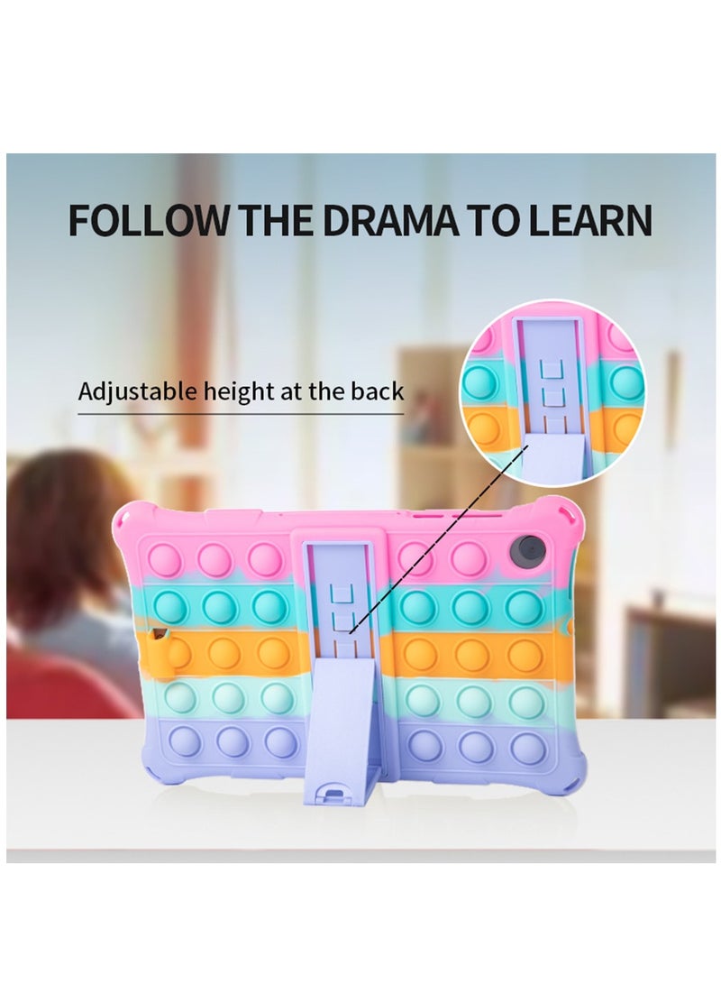 Soft Bubble Case for Lenovo Tab M10 HD 2nd Gen TB-X306F/X Tablet Stand Case Cover+Rope Capacitance Pen (Pink) - Image 3