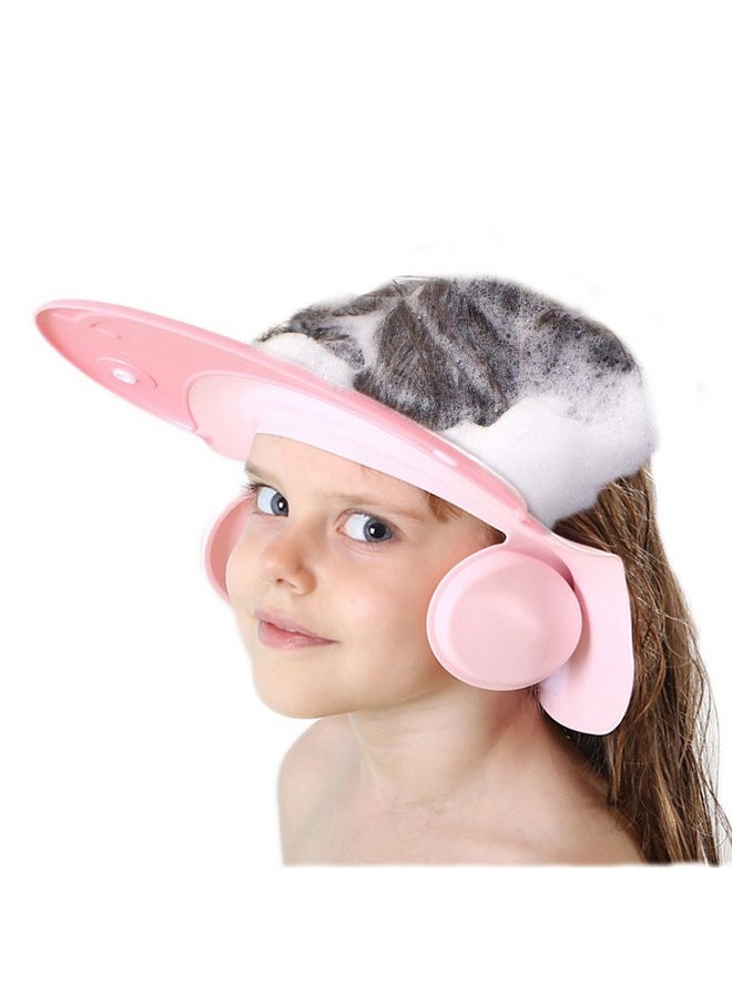 AMTOOCH - Baby Bath Shampoo Cap Wash Shower Visor Hat Prevent Water From Entering The Eyes And Ears Adjustable Bathing Tub Head Hair Rinser Shield Protection Kids And Toddler (Pink) - Image 1