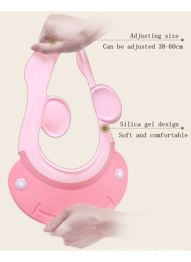 AMTOOCH - Baby Bath Shampoo Cap Wash Shower Visor Hat Prevent Water From Entering The Eyes And Ears Adjustable Bathing Tub Head Hair Rinser Shield Protection Kids And Toddler (Pink) - Image 1