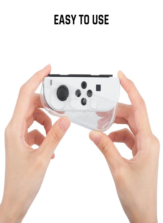 FANPL جراب لامع من FANPL لجهاز نينتندو سويتش ووحدات تحكم Joy-Con OLED، غطاء حماية شفاف لامع لوحدات تحكم Joy-Con بتصميم مريح، غلاف TPU ناعم لوحدة التحكم، سهل التركيب - Image 5