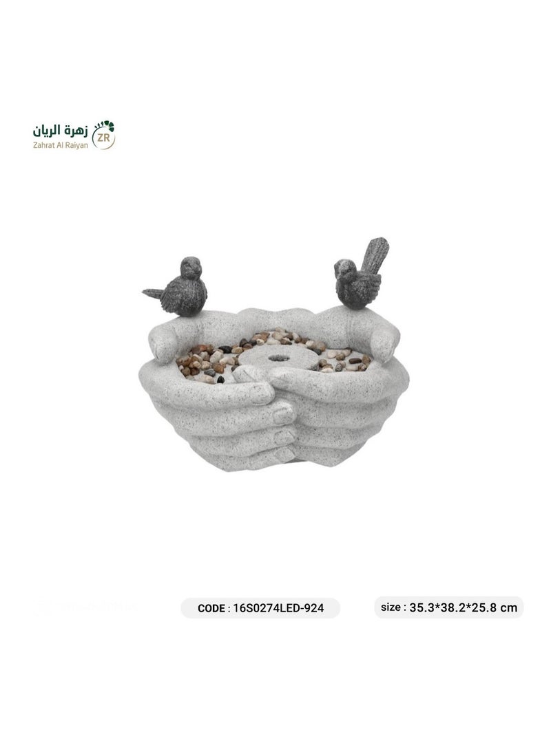 Zahrat Al Raiyan Hand shaped fountain in grey color  - Image 2
