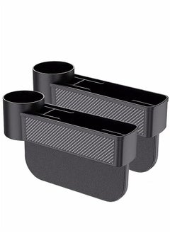 Generic Car Seat Gap Filler 2 Pack, Carbon Fiber Car Seat Organizer and Sunglass Holder for Car, Multifunction Car Accessories with Cup Holder  - Image 1