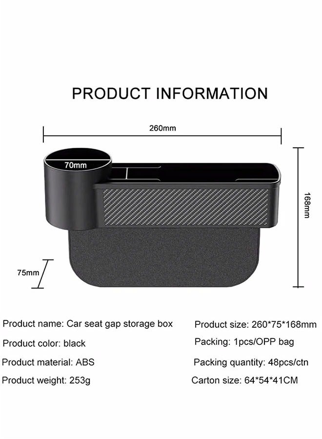 Generic Car Seat Gap Filler 2 Pack, Carbon Fiber Car Seat Organizer and Sunglass Holder for Car, Multifunction Car Accessories with Cup Holder  - Image 2