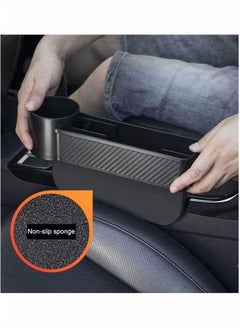 Generic Car Seat Gap Filler 2 Pack, Carbon Fiber Car Seat Organizer and Sunglass Holder for Car, Multifunction Car Accessories with Cup Holder  - Image 4