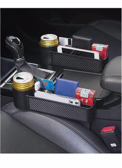 Generic Car Seat Gap Filler 2 Pack, Carbon Fiber Car Seat Organizer and Sunglass Holder for Car, Multifunction Car Accessories with Cup Holder  - Image 5
