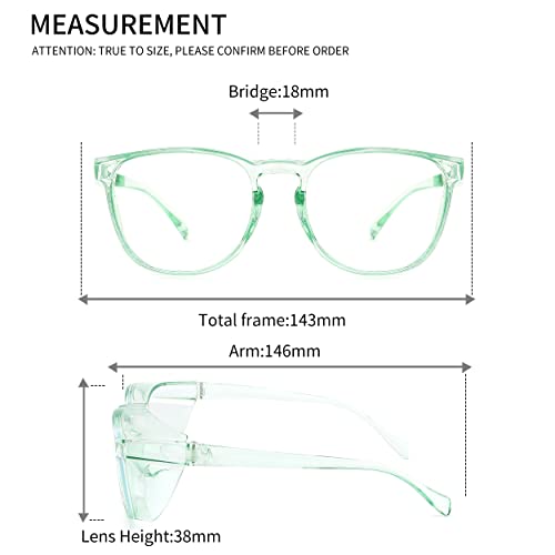 Alsenor Safety Glasses Anti Fog Goggles Protective Eyewear Blue Light Blocking Anti Dust UV Protection Glasses For Men Women (2 Pack (Pink + Jade)) - Image 4