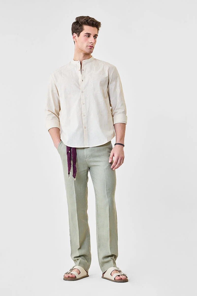 SNITCH Straight Fit 100% Linen Luxe Trousers