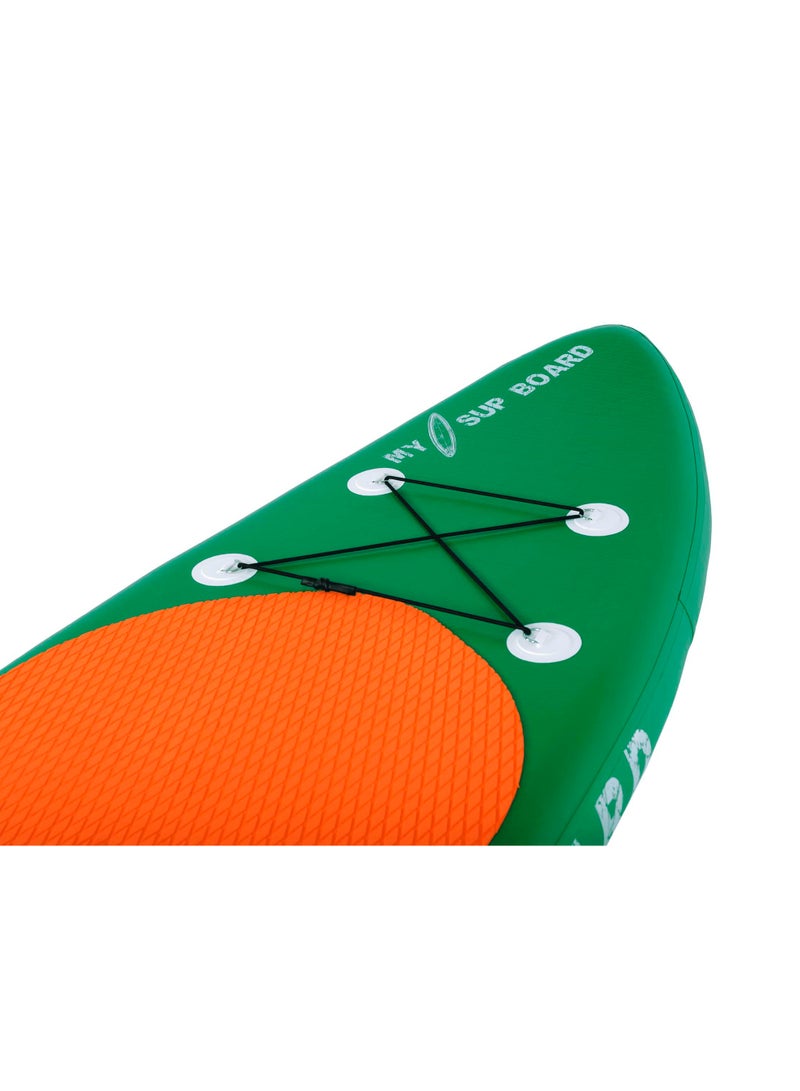 SHARMAX Inflatable Stand Up Paddle Board 10.6 ft | Dual Layer Drop Stitch SUP Board with 3 Fins, Cargo System & Pump | Stable All-Around Paddle Board for Beginners - Image 5
