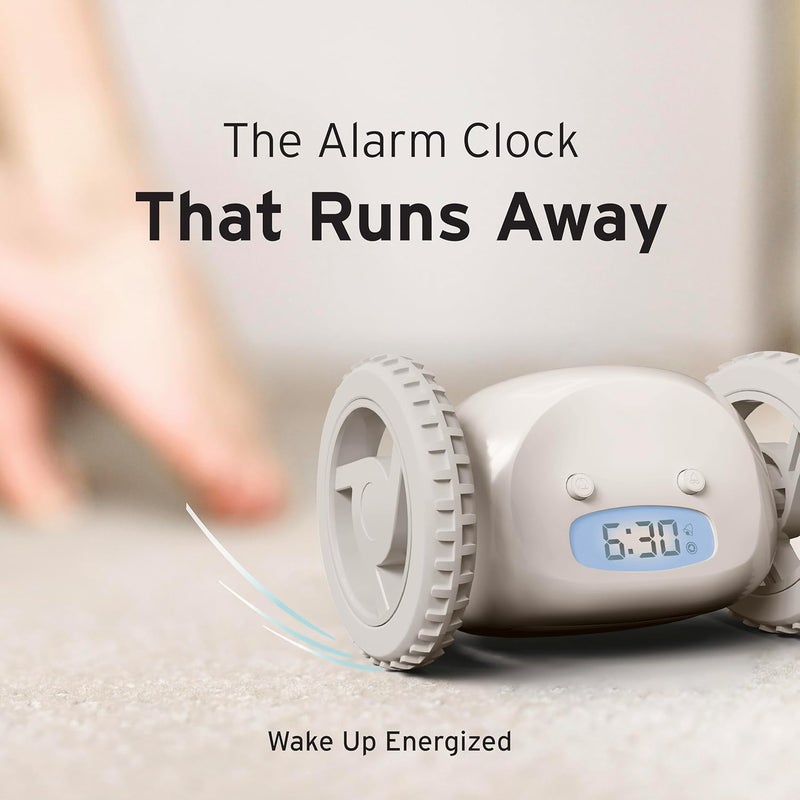 CLOCKY Extra Loud Alarm Clock for Heavy Sleepers on Wheels Rolls Runs Away Vibrating, Easy to Set Super Smart Snooze Digital Bed Shaker Alarm Clock Funny Gift for Adults Kids Teens Bedrooms (Mist) - Image 5