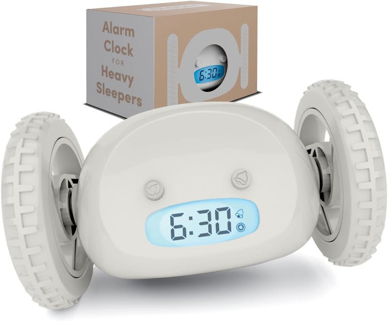 CLOCKY Extra Loud Alarm Clock for Heavy Sleepers on Wheels Rolls Runs Away Vibrating, Easy to Set Super Smart Snooze Digital Bed Shaker Alarm Clock Funny Gift for Adults Kids Teens Bedrooms (Mist) - Image 1