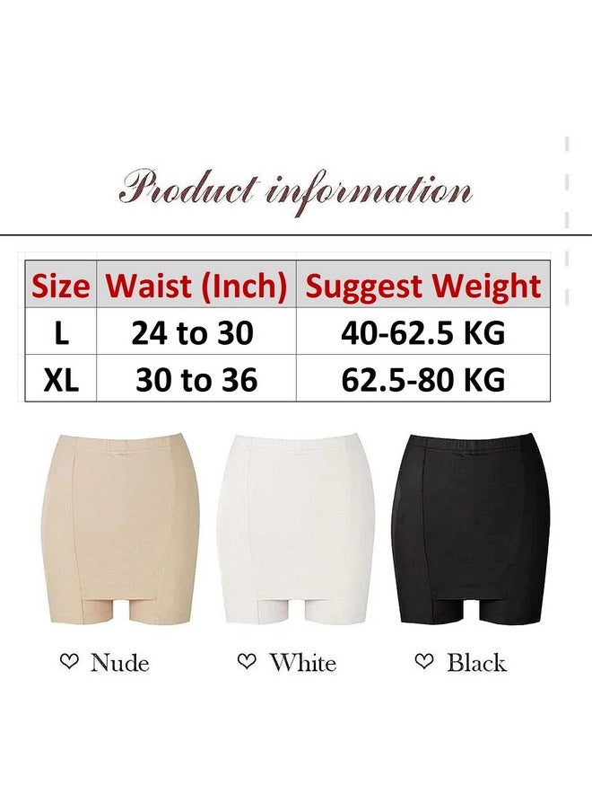 HSR - HSR Double-Layer Front Crotch Ice Silk Safety Shorts,Women Seamless Safety Pants for Matching Skirts Dresses (XL, Black) - Image 1