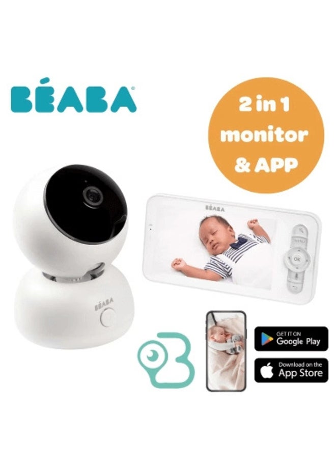 BEABA Zen Premium V2 Full HD Video Baby Monitor with Dual Screen – White  - Image 2