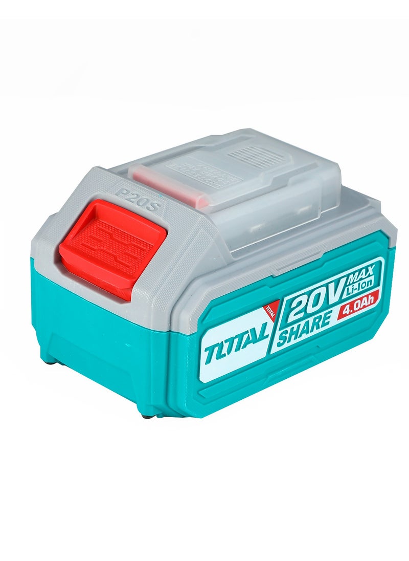 TOTAL Total 20V Lithium-Ion 4.0Ah Battery Pack with LED Indicator | Compatible with P20S Tools | Universal 20V Battery for Multiple Tools  - Image 2