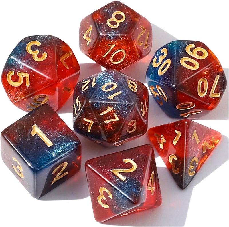 CiaraQ DND Polyhedral Dice Set with a Black Dice Bag for D&D RPG MTG Role Playing Table Games - Image 1