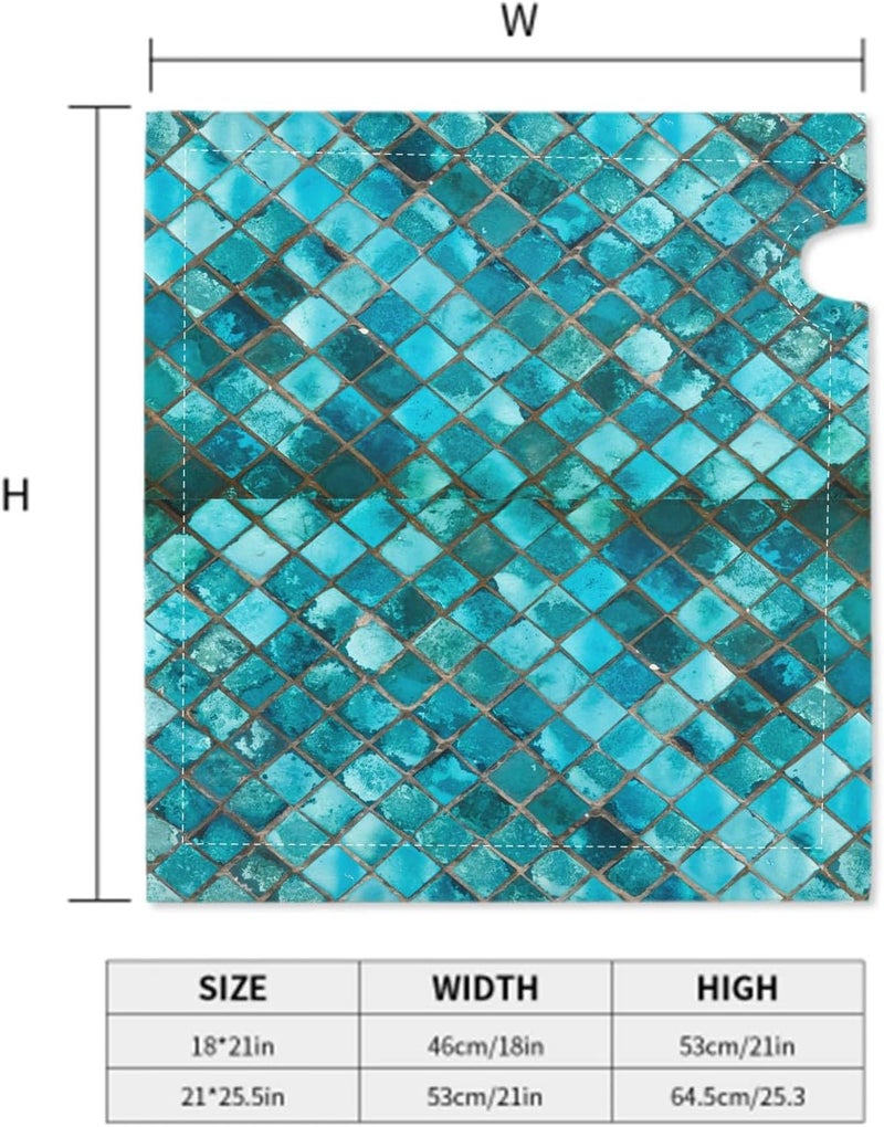 Numland Magnetic Mailbox Covers Polyester Oxford Cloth Anti-UV and Reusable Letterbox Cover 21×18 Inch,Turquoise Glass Mosaic - Image 3