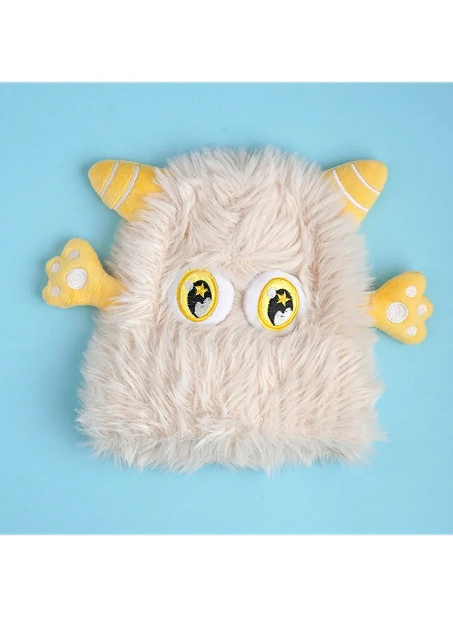 LITTLE SURPRISE BOX Cream Furry Monster 3D Style Winter Cap/Beanie For Kids