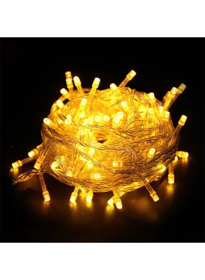 طقم من 100 مصباح LED زخرفي بضوء دافئ أصفر بطول 1000 سنتيمتر - Image 2