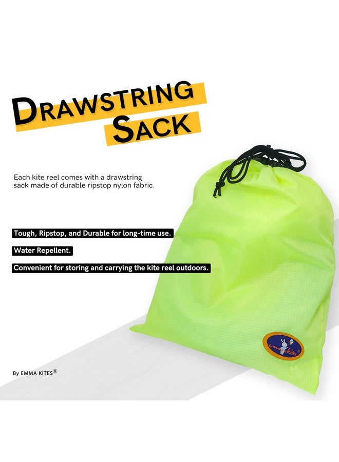 إيما كايتس بكرة طائرة ورقية قابلة للقفل من إيما كايتس، مقاس 8.7 بوصة، مع خيط طائرة ورقية من الداكرون بطول 500 قدم ووزن 120 رطلاً، ودوران سلس لطائرة ورقية بخط واحد قابلة للنفخ من دلتا أخطبوط - Image 3