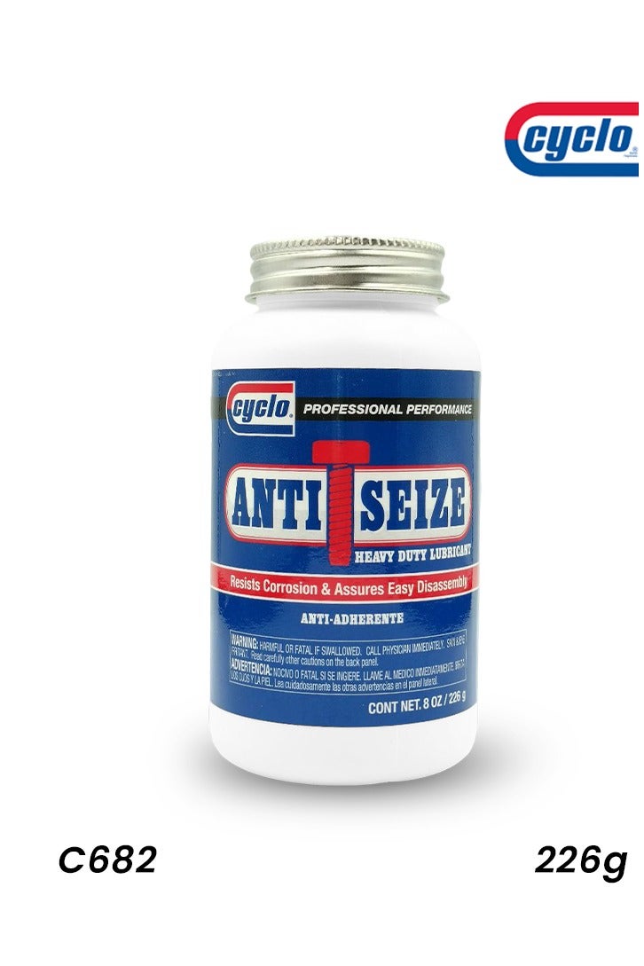 Cyclo Anti Seize Heavy Duty Lubricant 8oz 226g – Prevents Galling Seizing Corrosion – Assures Easy Disassembly – High Temp Resistant Blend of Aluminum Copper Graphite – For Automotive Marine Industrial Use - Image 1