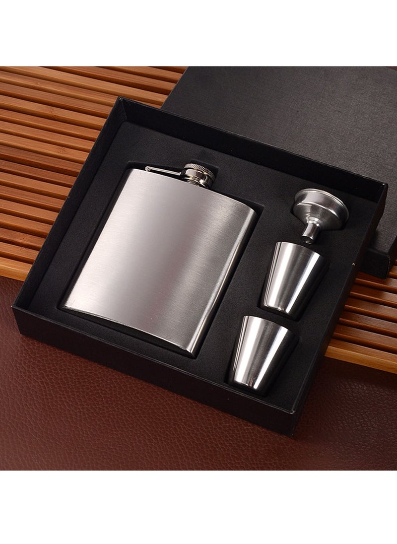 HomarKet Stainless Steel Hip Flask Bottle Set Silver  - Image 1