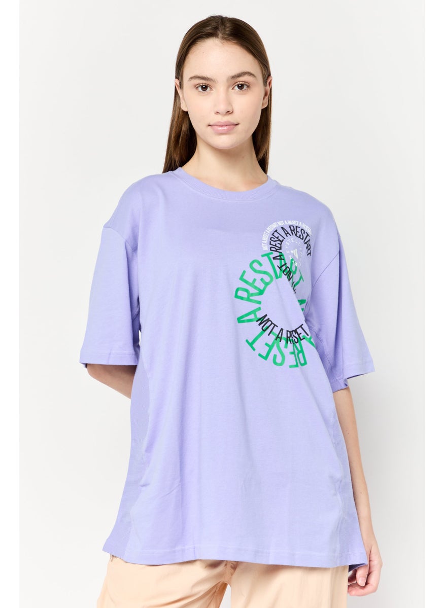 Adidas Adidas by Stella McCartney Women Sportswear Fit Short Sleeves Outdoor T-Shirt, Purple  - Image 1