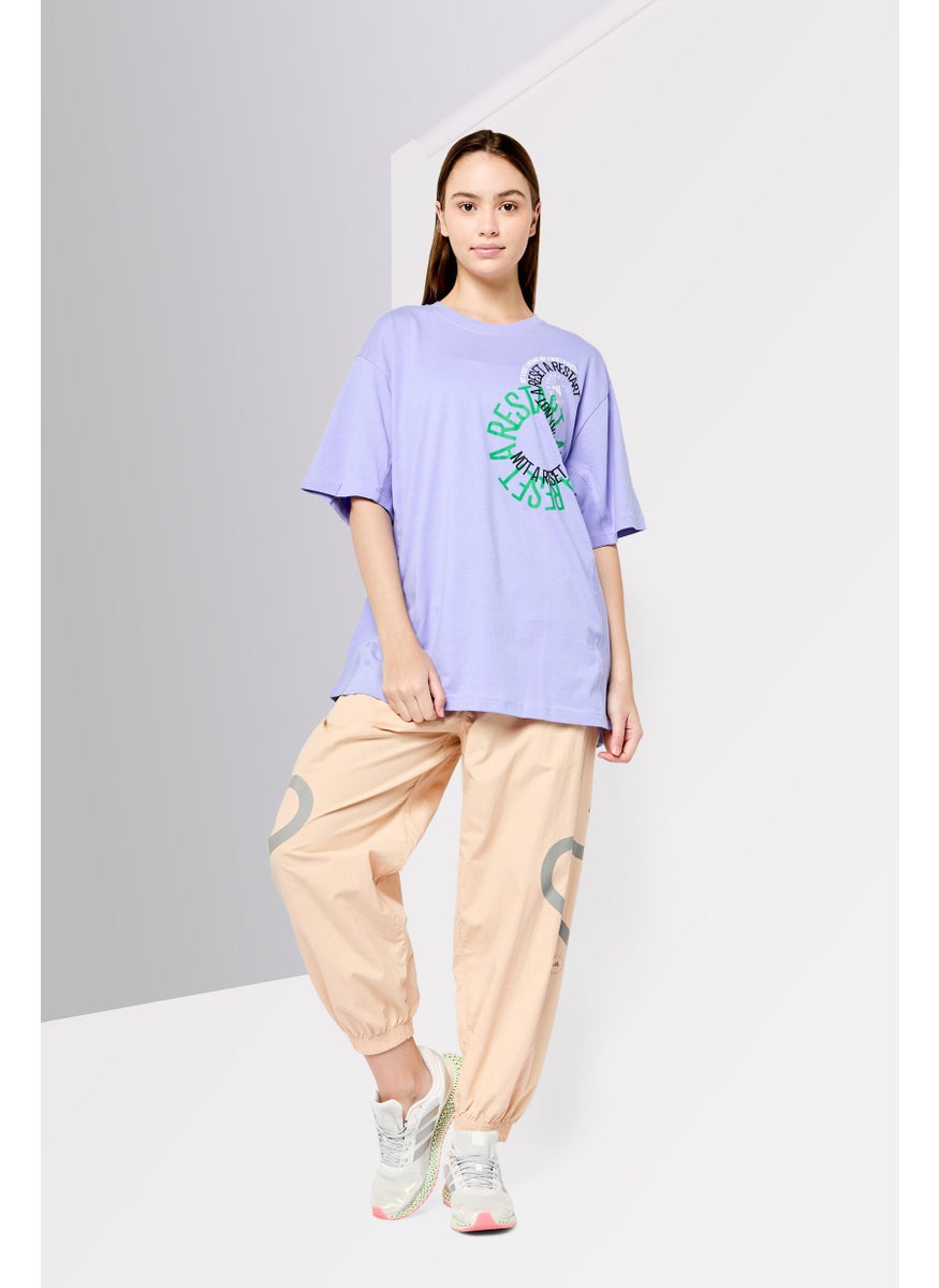 Adidas Adidas by Stella McCartney Women Sportswear Fit Short Sleeves Outdoor T-Shirt, Purple  - Image 2