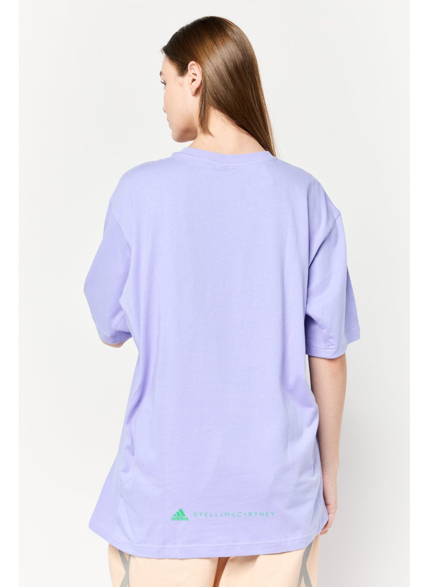Adidas Adidas by Stella McCartney Women Sportswear Fit Short Sleeves Outdoor T-Shirt, Purple  - Image 4
