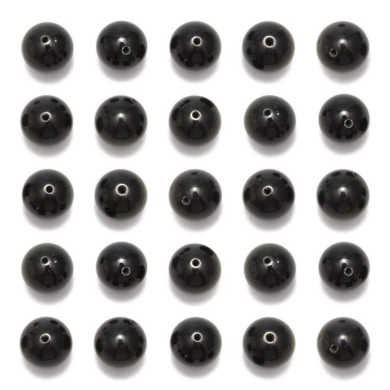 200PCS Natural Stone Beads 8mm Black Obsidian Genuine Real Stone Beading Loose Gemstone DIY Charm Smooth Beads for Bracelet Jewelry Making Black Obsidian 8mm 200Beads