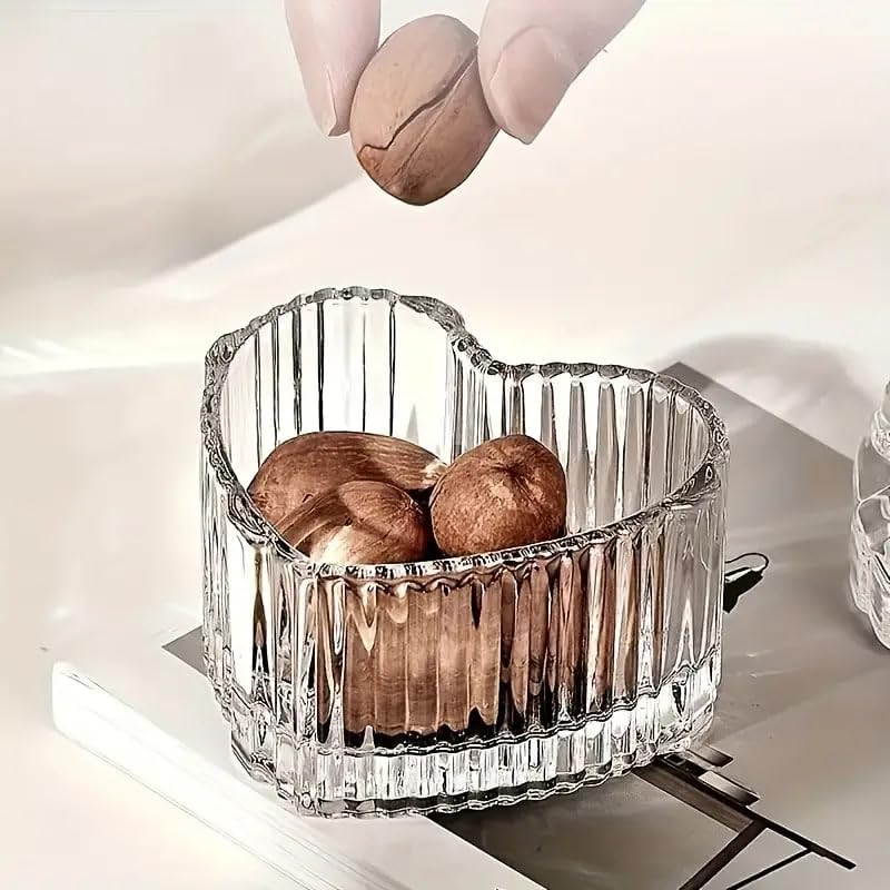 Mevanta Premium Glass Candy Dish with Lid, Clear Glass Candy Jar, Cookie Jar, Decorative Candy Bowl, Jewellery Dish, Covered Candy Jars for Buffet, Kitchen, Home, Office Desk (1, Spiral-A) - Image 5