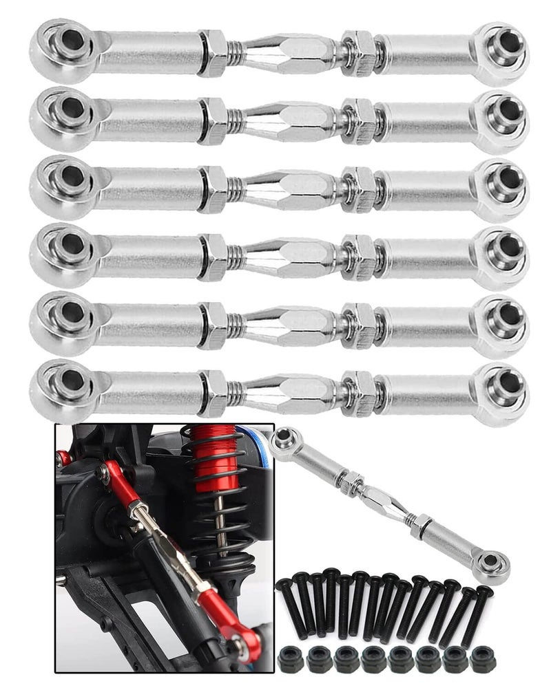 ARRCat Upgrade Parts Turnbuckles Camber Links for 110 Slash 2WD 4X4Rustler 2WD 4X4Hoss 2WD 4X4Stampede 2WD 4X4 RC Truck Aluminum Adjustable TurnbucklesReplace 3644 3745 1935Silver - Image 4