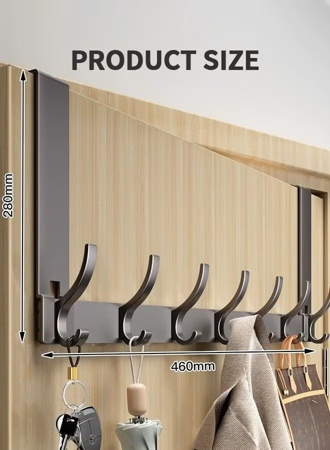 Bukela Over The Door Hooks, Sturdy Door Hanger, Large Over The Door Towel Rack with 7 Hooks, Heavy Duty Easy to Install, for Bathroom, Bedroom，Kitchen，Hanging Towels, Coats (Grey) - Image 3