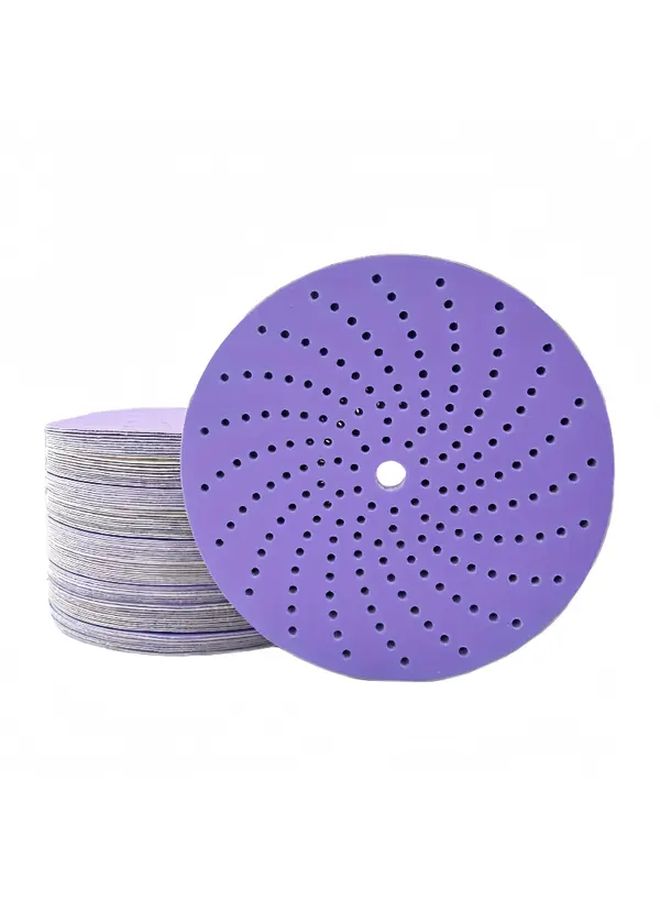 50 Pcs 6 Inch Purple Rotary Sandpaper Set Ventilated Cooled Ultra Durable Ceramic Coating Wood Polishing Finishing High Efficiency Sanding Discs Polymer Backing Rail Grinders Woodworking Tools - Image 1