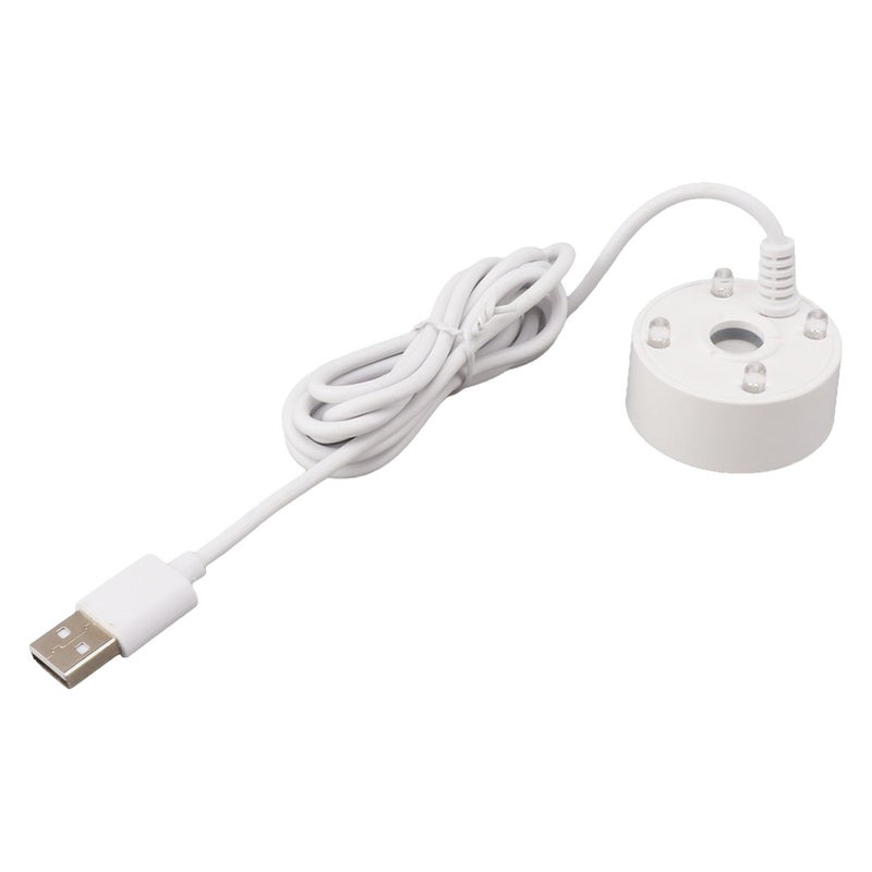 آلة ضباب USB صغيرة مع أضواء LED ملونة لحوض الزهور الأبيض - Image 2