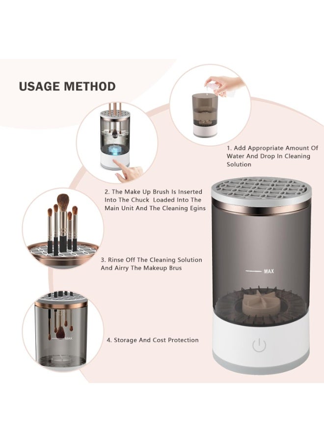 Electric Makeup Brushes Cleaner,Portable  Reusable Make Up Brush Cleaner Machine,Make Up Brush Cleaner Set for Quick Cleaning and Drying - Image 5