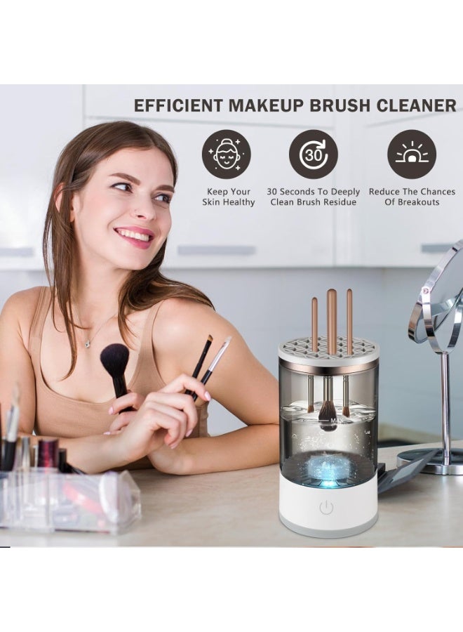 Electric Makeup Brushes Cleaner,Portable  Reusable Make Up Brush Cleaner Machine,Make Up Brush Cleaner Set for Quick Cleaning and Drying - Image 2