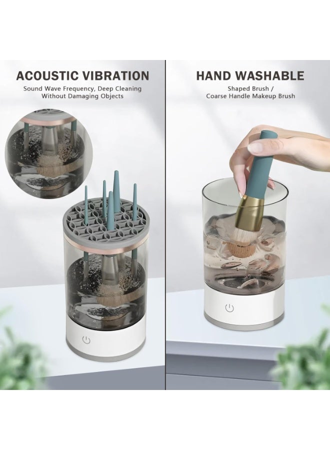 Electric Makeup Brushes Cleaner,Portable  Reusable Make Up Brush Cleaner Machine,Make Up Brush Cleaner Set for Quick Cleaning and Drying - Image 4