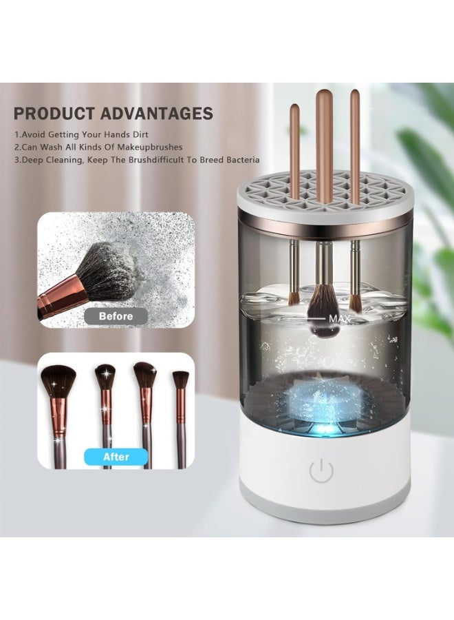 Electric Makeup Brushes Cleaner,Portable  Reusable Make Up Brush Cleaner Machine,Make Up Brush Cleaner Set for Quick Cleaning and Drying - Image 3