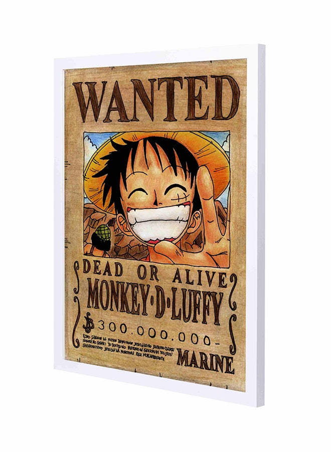 لوحة فنية لديكور الحائط بإطار خشبي كامل تحمل كلمة "Wanted" متعدد الألوان
