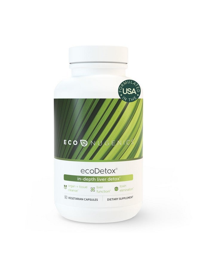 EcoNugenics ecoDetox Supplement for Liver Detox & Total Body Cleanse - Helps Enhance Digestive Health & Energy - Formulation w/Milk Thistle, Vitamin B12, Magnesium & More - 90 Capsules - Image 1